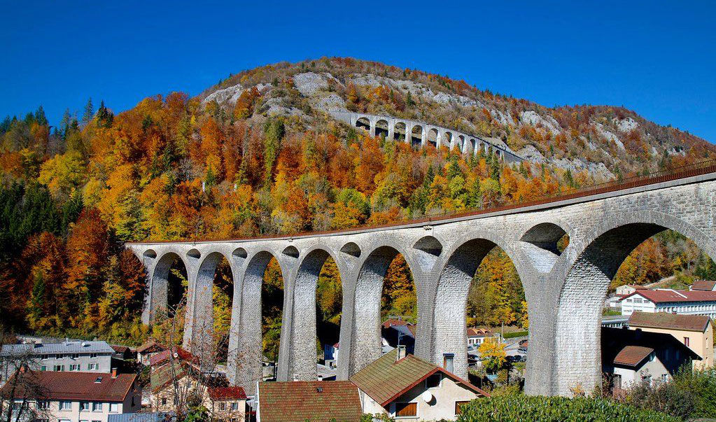 Viaducs ferroviaires entre Morbier et Morez.